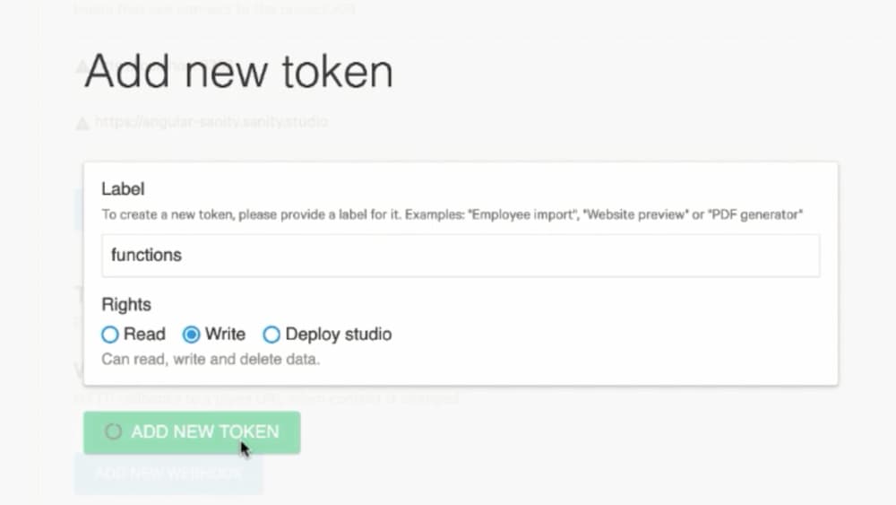 Creating a new token creating a new token